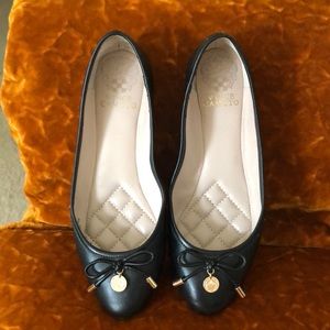 Black Leather Vince Camuto Flats